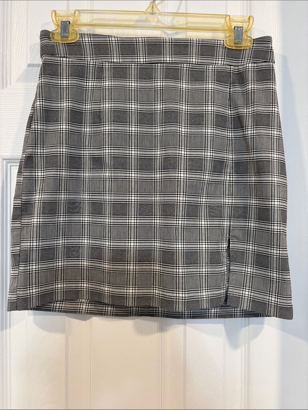 Garage Black and White Plaid Mini Skirt